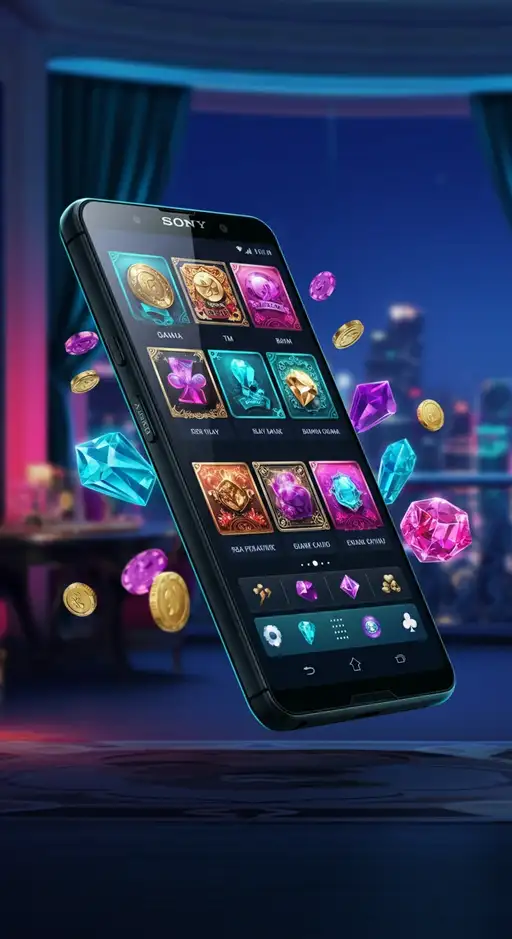 Overzicht van het uitgebreide spelaanbod bij Crystal Roll Casino met slots, live dealer tafels en crash games, getoond op een modern interface.