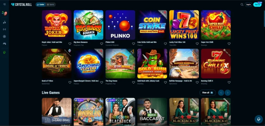 Gokautomaten in casino's CrystalRoll Casino